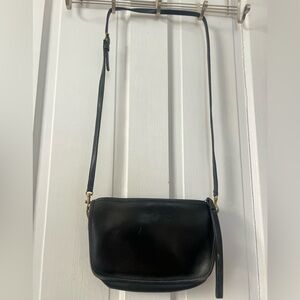 Vintage Black Leather Coach Crossbody Bag